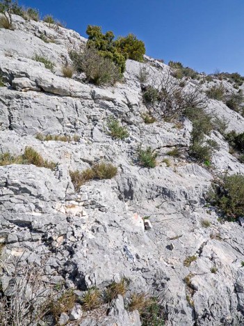 Passage dans la descente des Rochers de Onze Heures