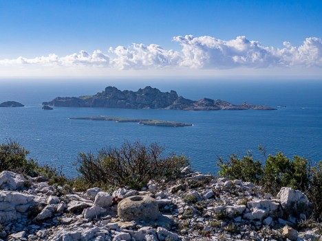 L'archipel de Riou depuis la Tête de Malvallon, févr. 2014