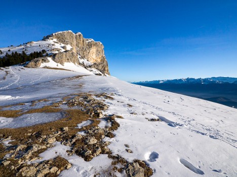 Le Pic Saint-Michel, depuis le Col de l'Arc, janv. 2012