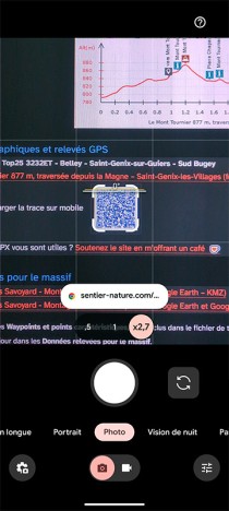 Capture d’écran de l’appareil photo