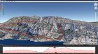 Trace et profil d'un parcours relevé dans les Calanques avec un récepteur GPS