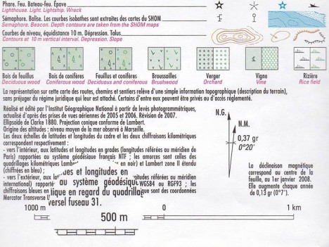 Mention du fuseau UTM (Universal Transverse Mercator) sur les cartes IGN