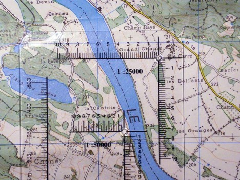 Mesure ou report des coordonnées UTM sur une carte IGN