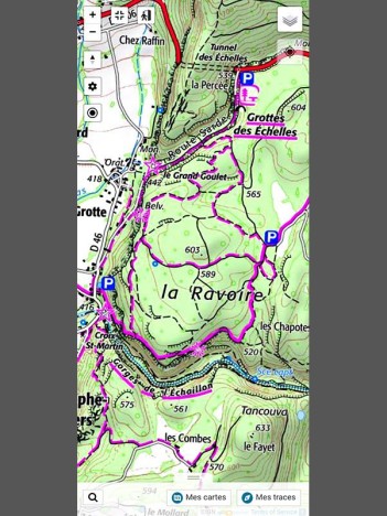 Copie plein écran de la page Cartes/Enregistrement de VisuGPX
