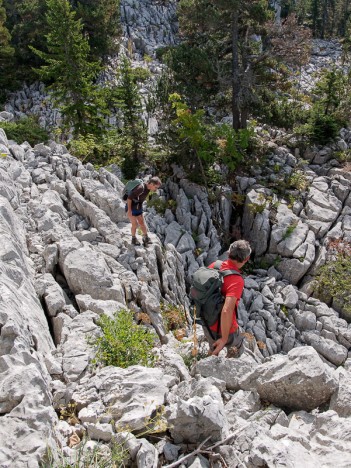 Descente escarpée