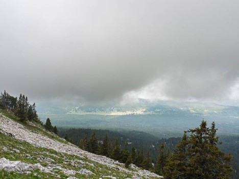Les pentes sous les Roches Rousses