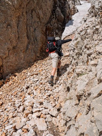 Au pied du couloir du Pas de Serre Brion