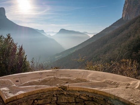 La table d'orientation du Belvédère de la Cascade