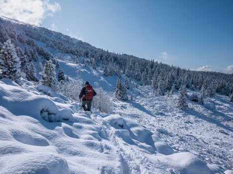 Descente vers la Cabane du Serre du Play - Noël, nov. 2019