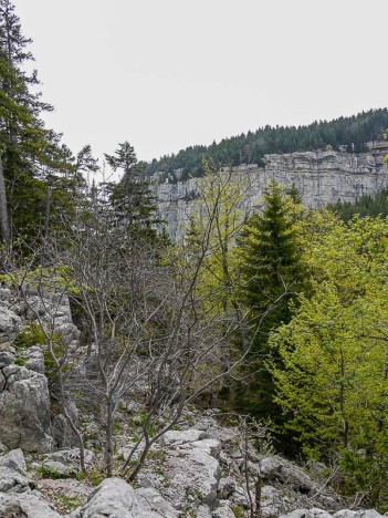Le vieux sentier et la falaise de la Draye des Communaux